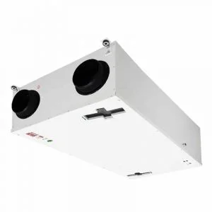 High-efficiency HVAC air filtration unit with dual intake vents for optimal air purification. Designed for commercial and industrial environments.