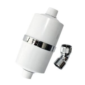 Aluminum water filter housing with chrome-plated faucet, suitable for home water purification systems, durable and easy to install.
