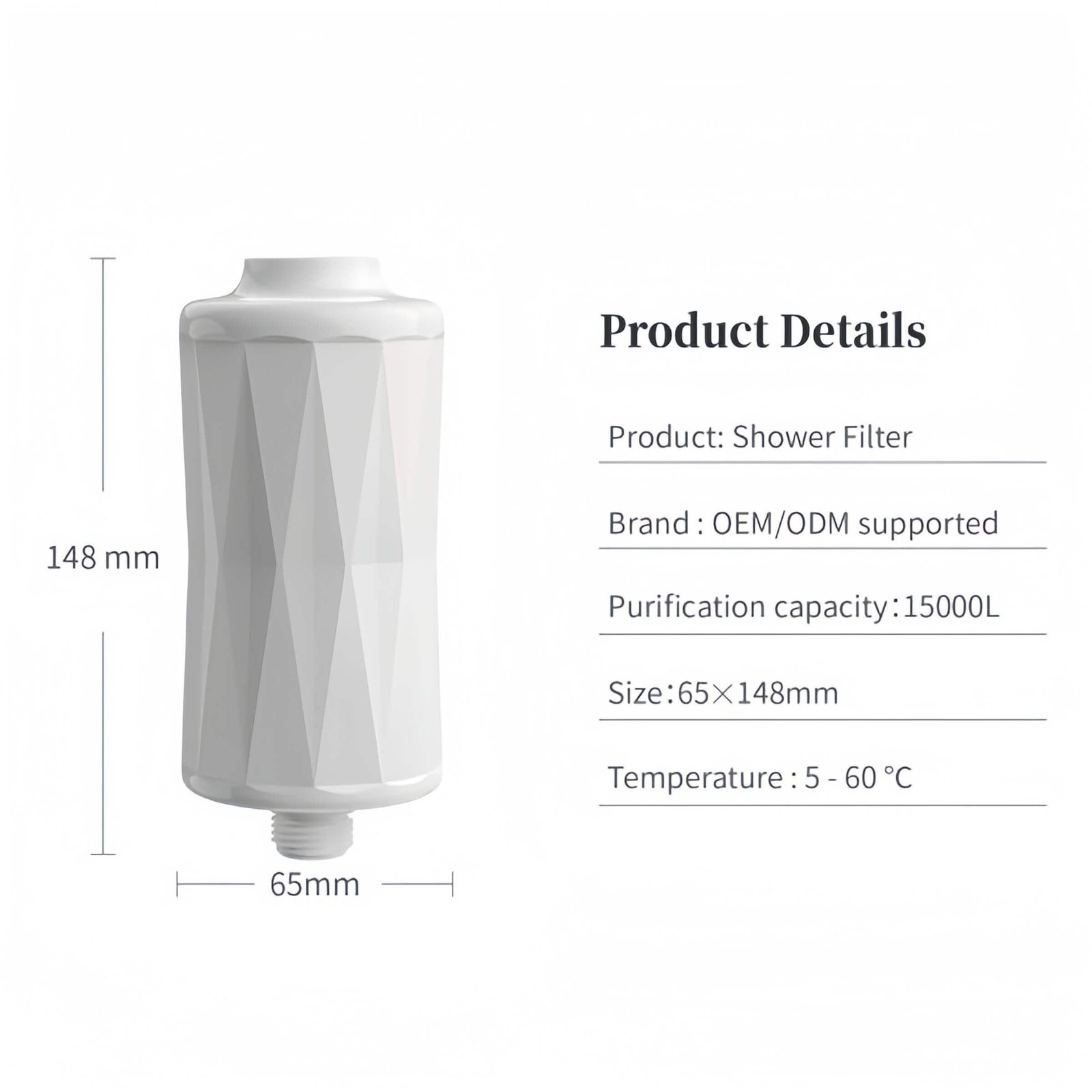 Dušo vandens filtras Diamond su KDF derva ir VC rutuliukais - Vaizdas 4