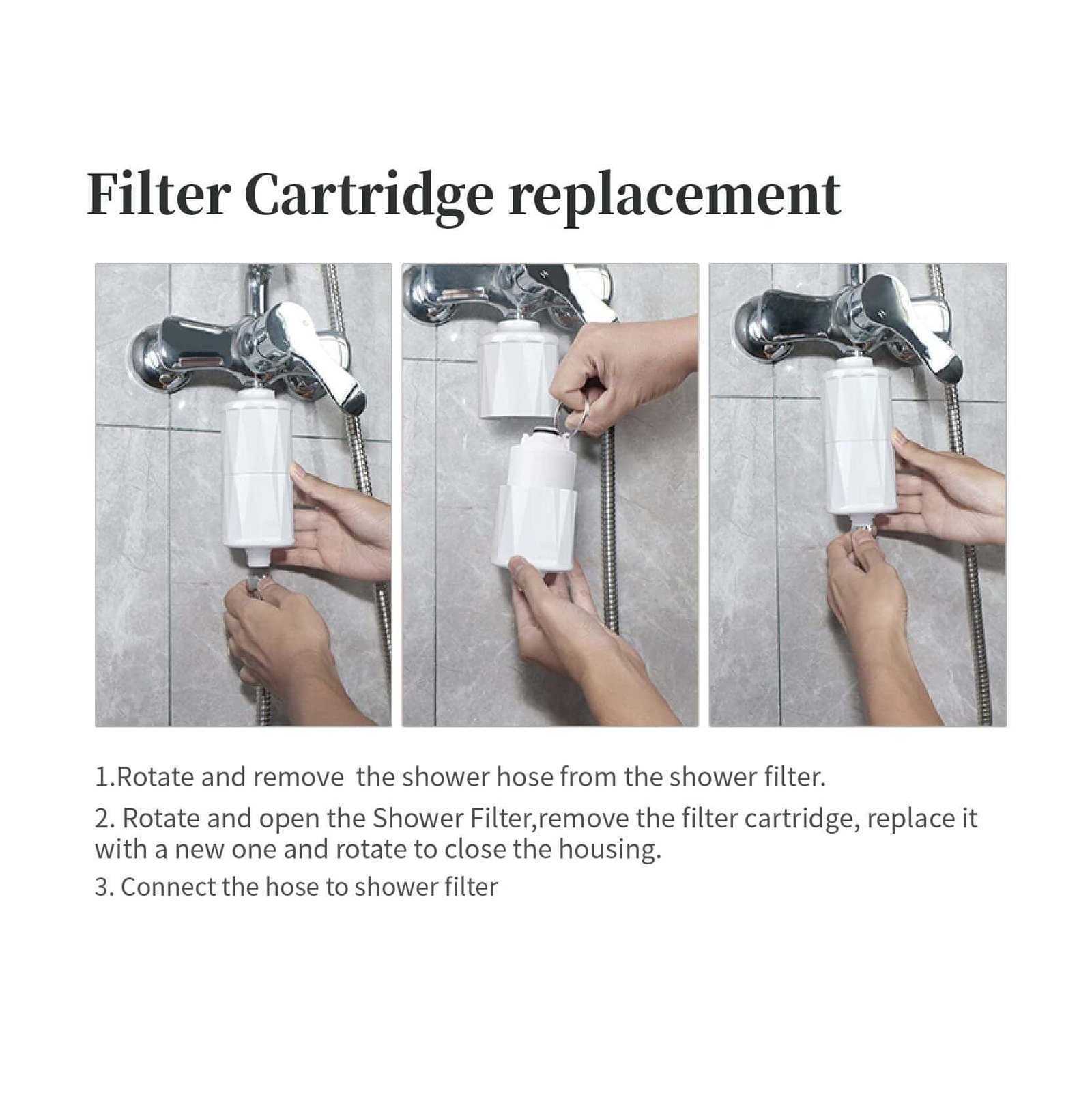 Dušo vandens filtras Diamond su KDF derva ir VC rutuliukais - Vaizdas 6