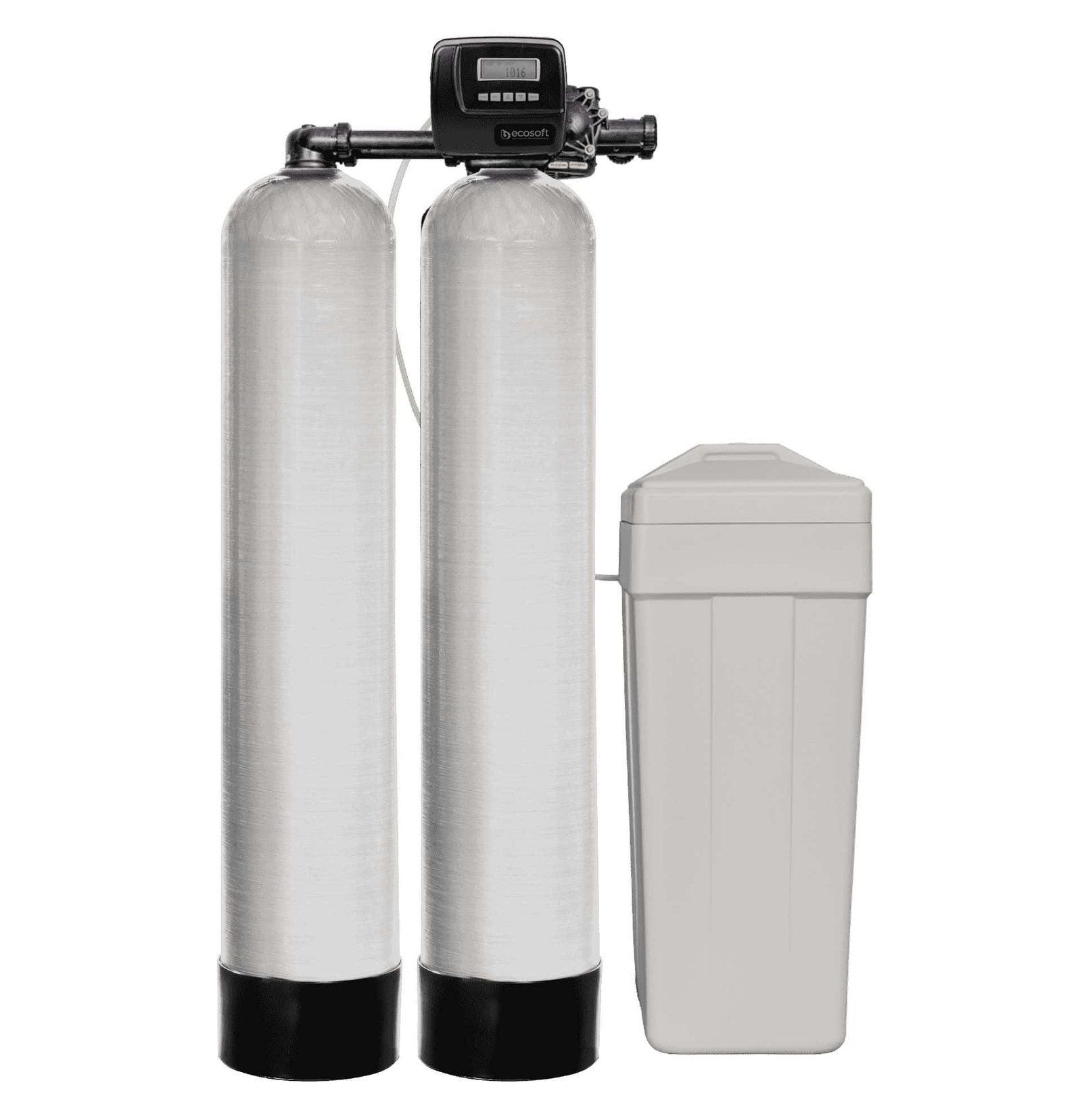 High-efficiency water softening and filtration system with dual tanks and digital controller for clean, safe drinking water. Ideal for residential and commercial use.