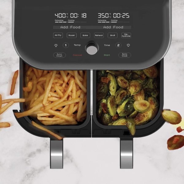 Instant Vortex® Plus Dual Black oro gruzdintuvė su ClearCook (7,6L) 8-in-1 - Vaizdas 3