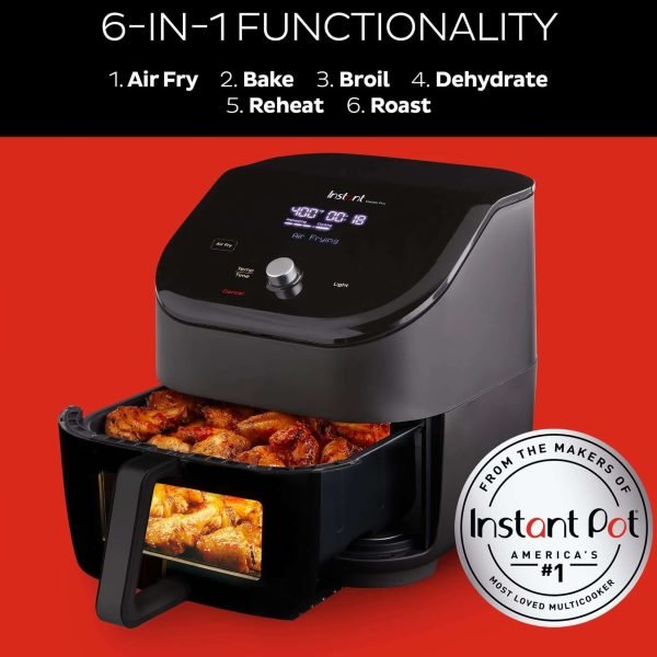 Instant Vortex® Plus nerūdijančio plieno oro gruzdintuvė su ClearCook (5,7L) 6-in-1 - Vaizdas 4