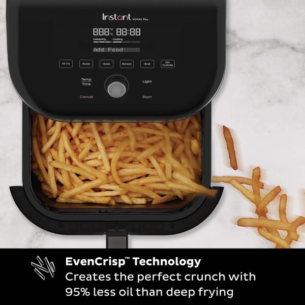 Instant Vortex® Plus nerūdijančio plieno oro gruzdintuvė su ClearCook ir OdorErase (5,7L) 6-in-1 - Vaizdas 4