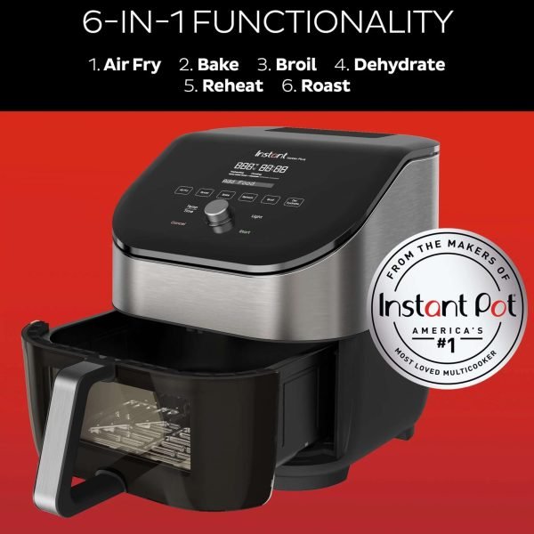 Instant Vortex® Plus nerūdijančio plieno oro gruzdintuvė su ClearCook ir OdorErase (5,7L) 6-in-1 - Vaizdas 5
