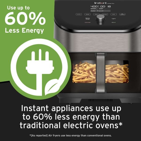 Instant Vortex® Plus nerūdijančio plieno oro gruzdintuvė su ClearCook ir OdorErase (5,7L) 6-in-1 - Vaizdas 7