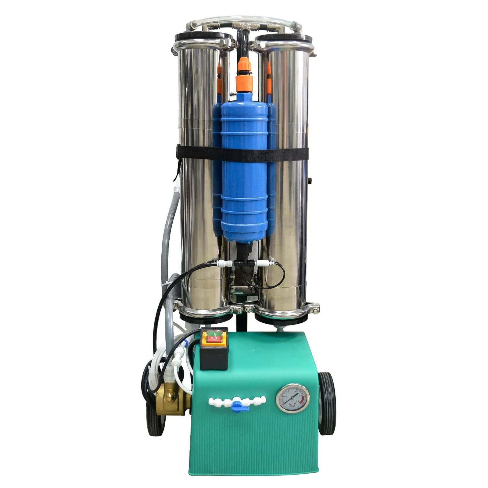 Mobili nerūdijančio plieno dejonizuoto vandens filtravimo sistema su RO membranomis - Vaizdas 2