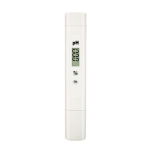 PH meter for water testing with digital display and calibration buttons.