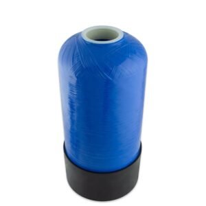 Blue water filter cartridge for industrial and residential filtration systems.